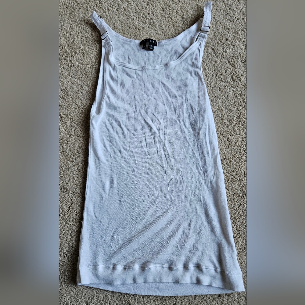 Theory White Cotton Tank Top Size P